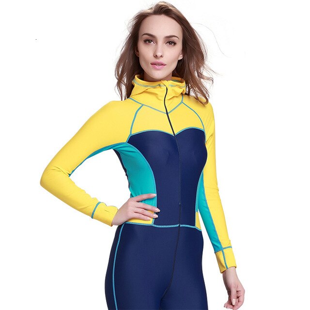 SBART Lycra Vrouwen Wetsuits Lange Mouwen Een Stuk Zwemmen Onderwatervissers Surfen Hooded Duiken Wetsuits Sportkleding Apparatuur: 002 / M