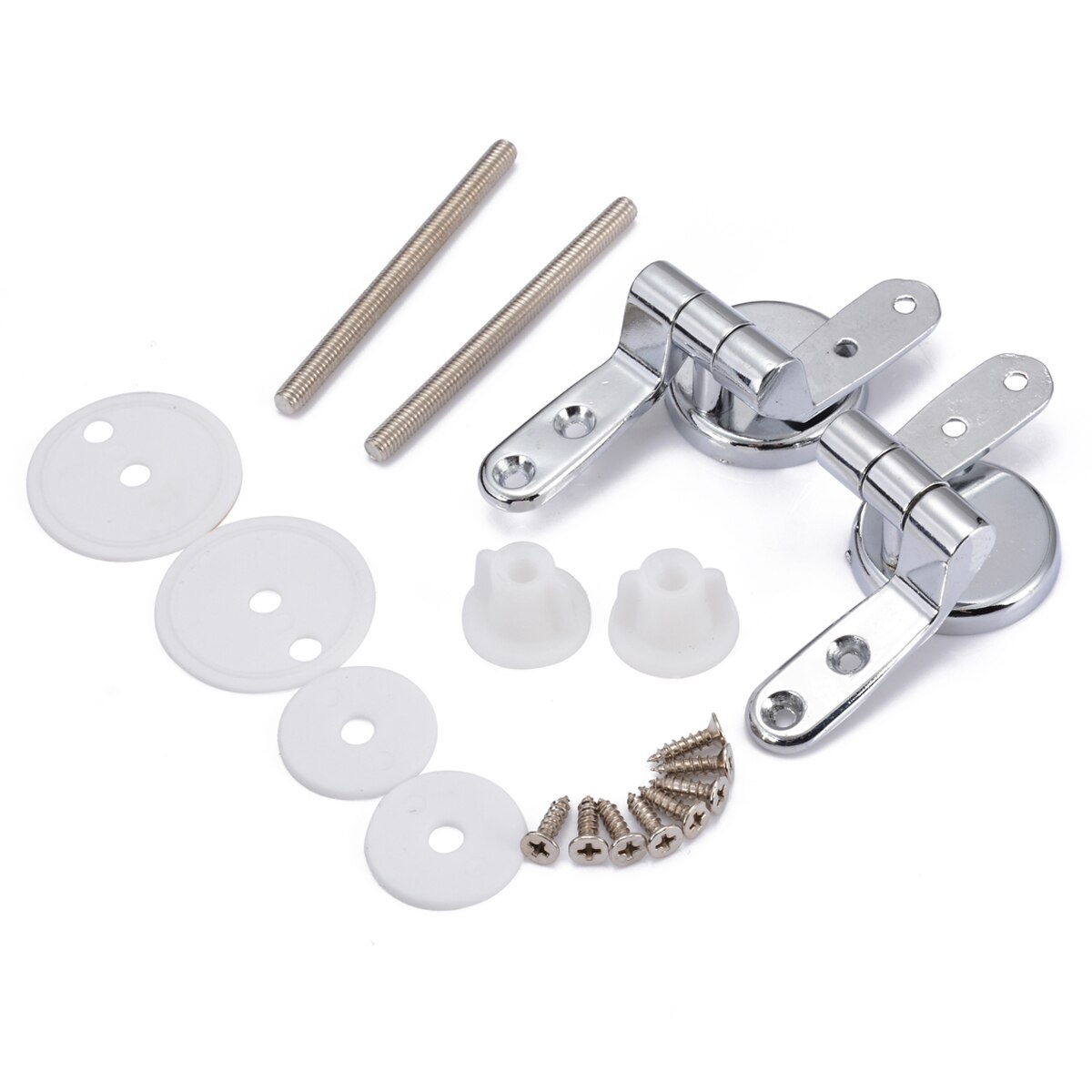 Universele Verstelbare paar Vervanging Chrome Badkamer Toiletbril Scharnier Set Paar Met Fittings Mayitr