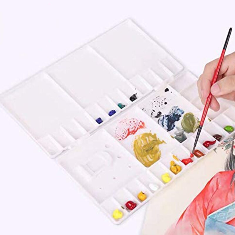 2Pcs Paint Palette,Watercolor Palette Palette Paint Tray for Paint Craft Folding Paint Palette Color Palette Box