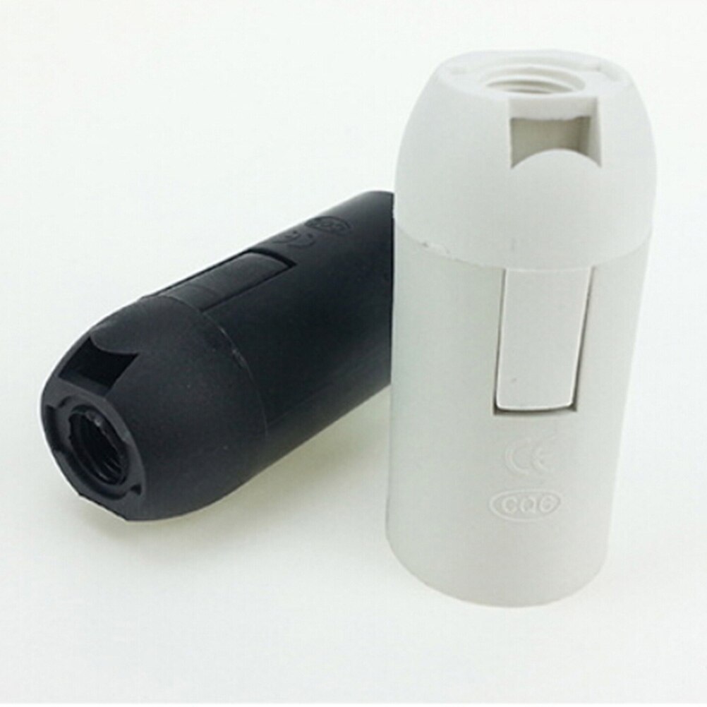1PCS Small Screw E14 Plastic Socket Light Bulb Lamp Light Holder White Black Color Available