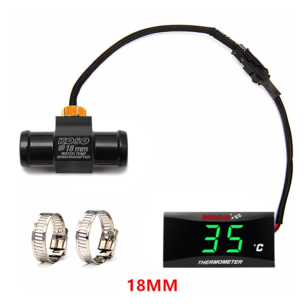 KOSO Motorrad Wassertemperatur Minimessgerät Universal- LCD Digitaler Bildschirm Sensor Thermomete SAMCI Temperaturanzeige: Elfenbein