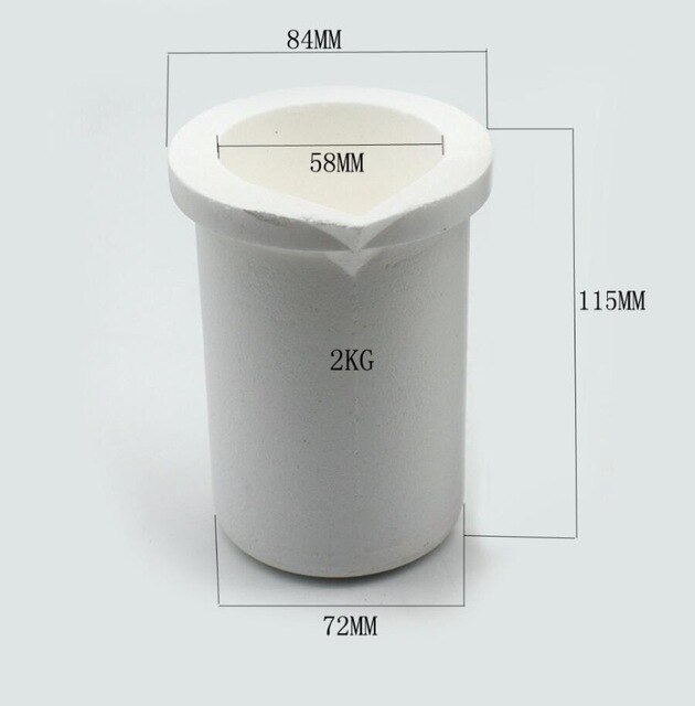 High Temperature Quartz Silica Melting Crucible Capacity 1KG/2KG/4KG for Gold & Silver Jewelry Tools & Equipments: GH567I 2KG