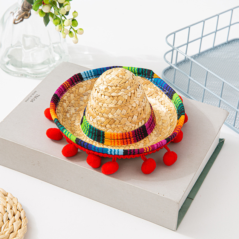 Chapéu de festa mexicano de aba larga colorido verão sombrero festa chapéu de sol engraçado chapéus de palha de halloween para homens acessórios femininos