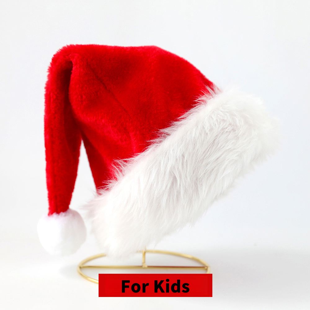 Julelillett for voksne og barn juleluer unisex fløyel rød klassisk pels komfort år festlig festutstyr: Mintgrønn