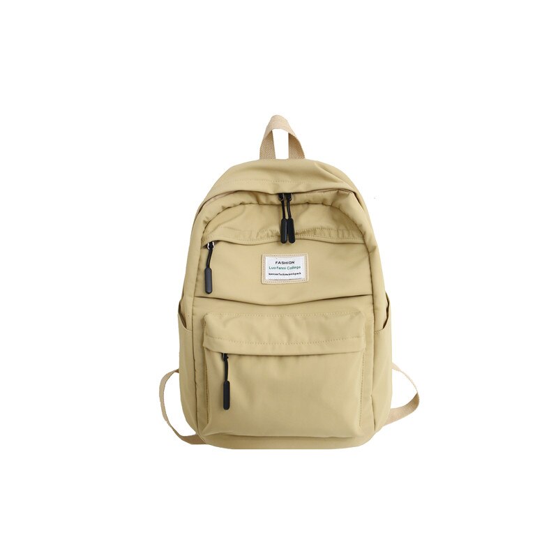 DIHOPE Große Kapazität Hohe Schulranzen Wasserdicht Nylon Frauen Rucksack Weibliche Mädchen Schulter Taschen Reisetasche Mochila Neue: khaki
