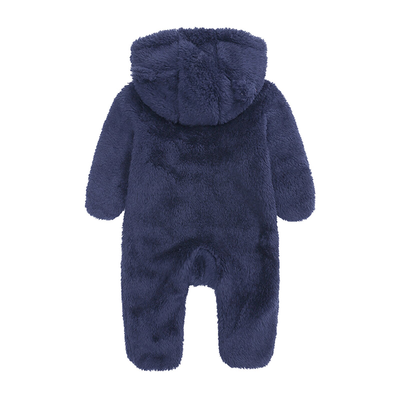 Barboteuse -né bébé garçons vêtements d'hiver polaire combinaison à manches longues solide manteau à fermeture éclair à capuche Outwear bebes 3M-12M