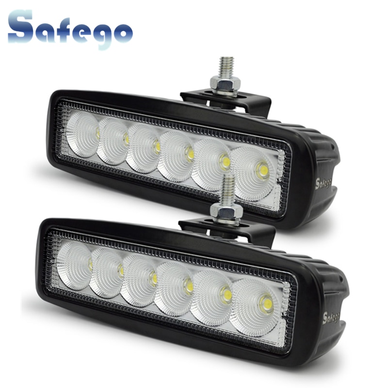 Safego 2x12 Volt 18W LED verlichting bar lamp tractor werklampen LED off road 4X4 24V led offroad light bar spot flood beam