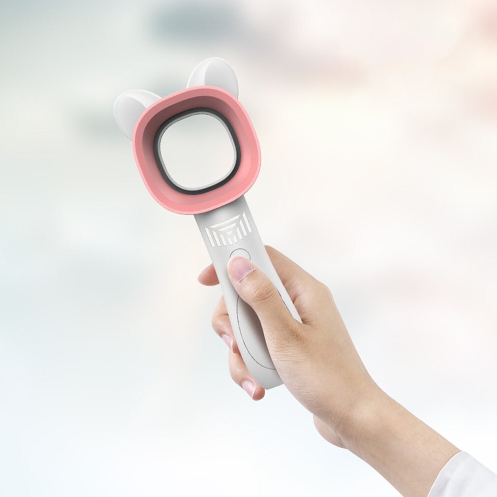 Bonito ventilador de aire libre de gato con Usb recargable, ventilador portátil sin cuchilla, Mini ventilador de refrigeración manual sin hojas