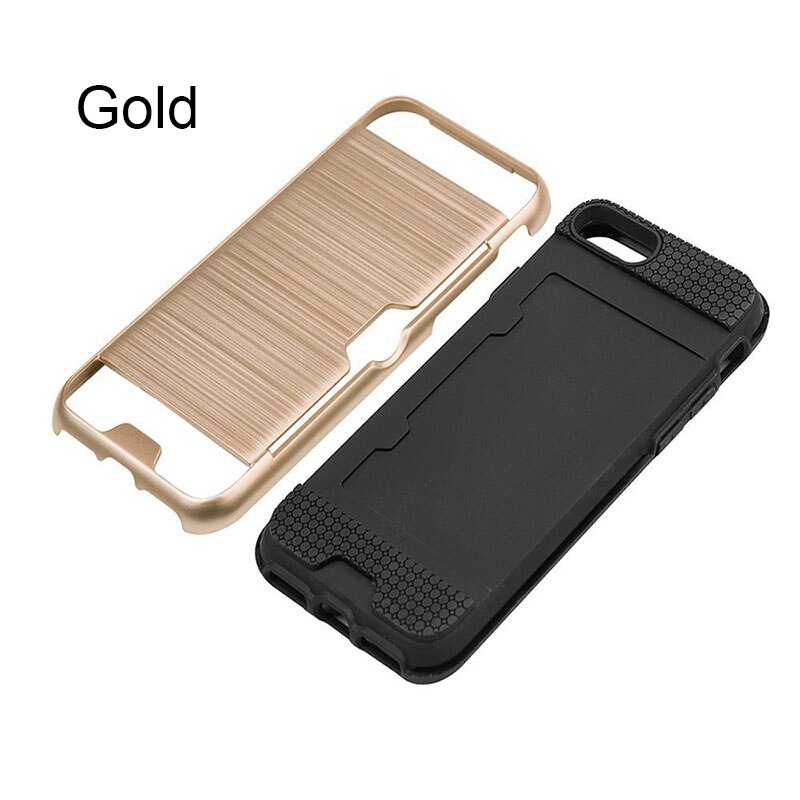 Case Voor Iphone 6 6s 7 8 Plus Funda Zakelijke Stijl Anti-Knock Plastic En Tpu Rubber Skin Telefoon Coque Voor Iphone 7 Case Capa: for iphone 7 (8)Plus / Gold