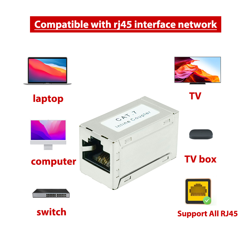 ProPatch Shielded RJ45 Cat7 Cat6/CAT6A Koppler RJ45 Koppler, Buchse auf Buchse Ethernet Extender Adapter Inline Ethernet Koppler