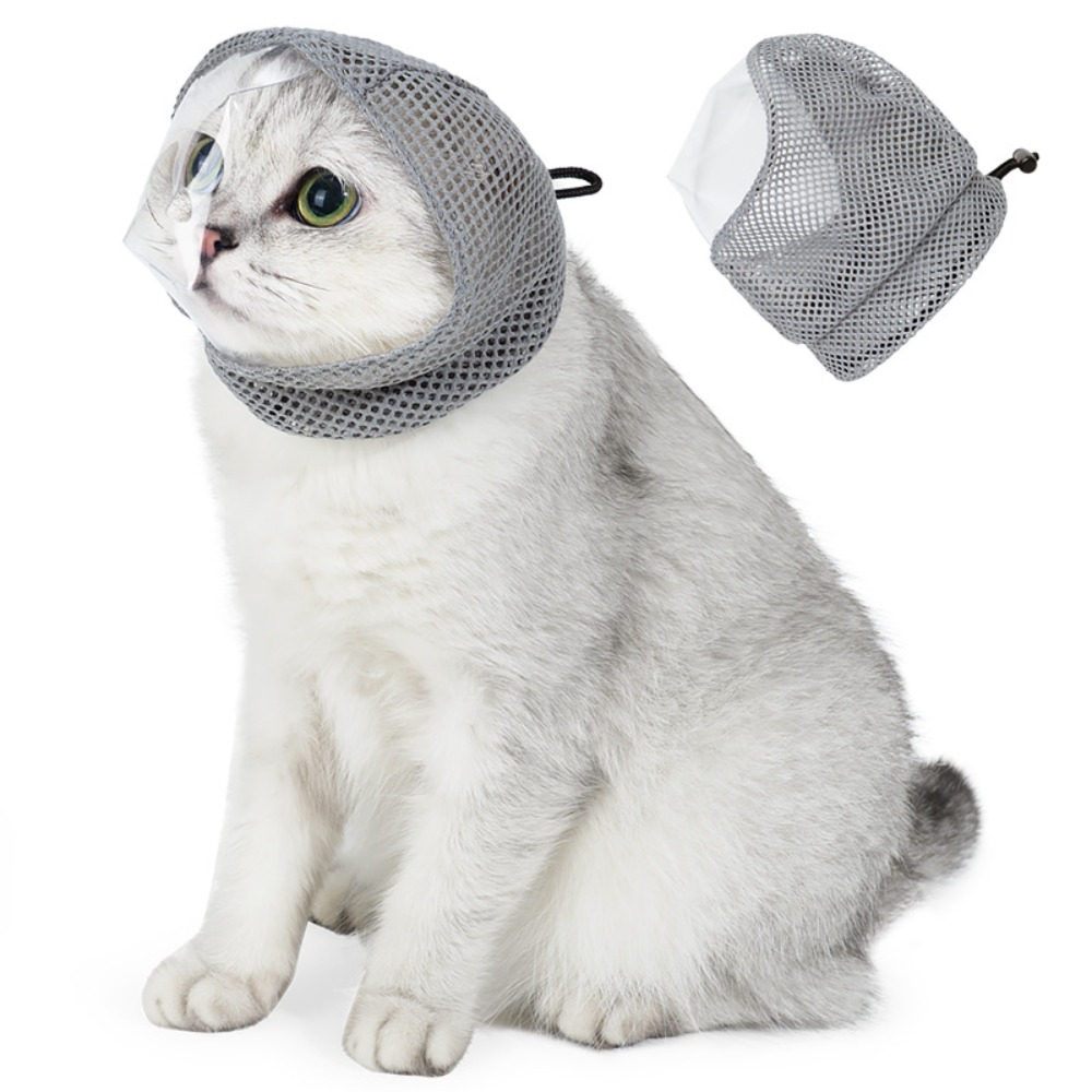 Breathable Cat Anti Bite Muzzles Adjustable Anti Scratch Kitten Anti-bite Headgear Comfortably Cat Grooming Restraint Bags: black