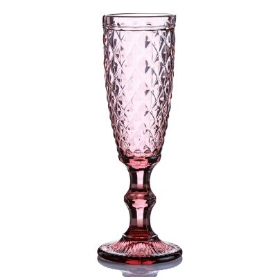 Vintage farge preget champagneglass liten juice kopp glass beger husholdning tykt rødvin glass vin cocktail: En