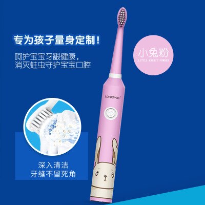 Crianças escova de dentes elétrica para xiaomi mijia sonic escova de dentes criança miúdo automático carregamento sem fio ipx7: Pink