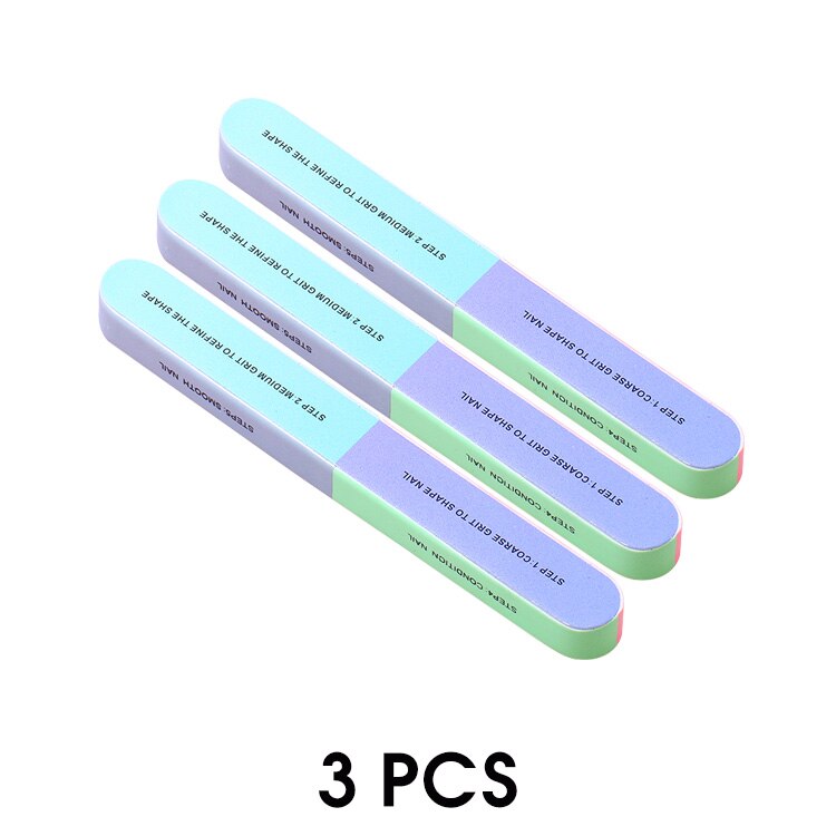 Viinuro 3 Stks/set Zes-Zijdige Nagelvijlen Polijsten Tool Creatieve Afdrukken Professionele Bestand Nail Voor Nail Art Schuren Nail buffer