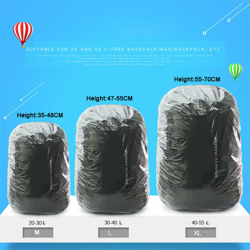 Waterproof Dust Rain Cover Bag For Backpack Rucksack Traval Camp Hiking 20-55L