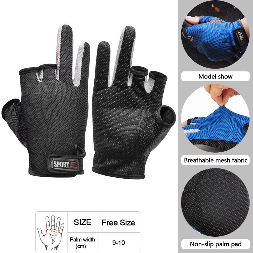 Männer Angeln Handschuhe Im Freien Nicht-slip Angeln Schutz Handschuhe Drei Finger Cut Sport Halbe Finger Handschuhe Angeln Wasserdicht: Type A Black