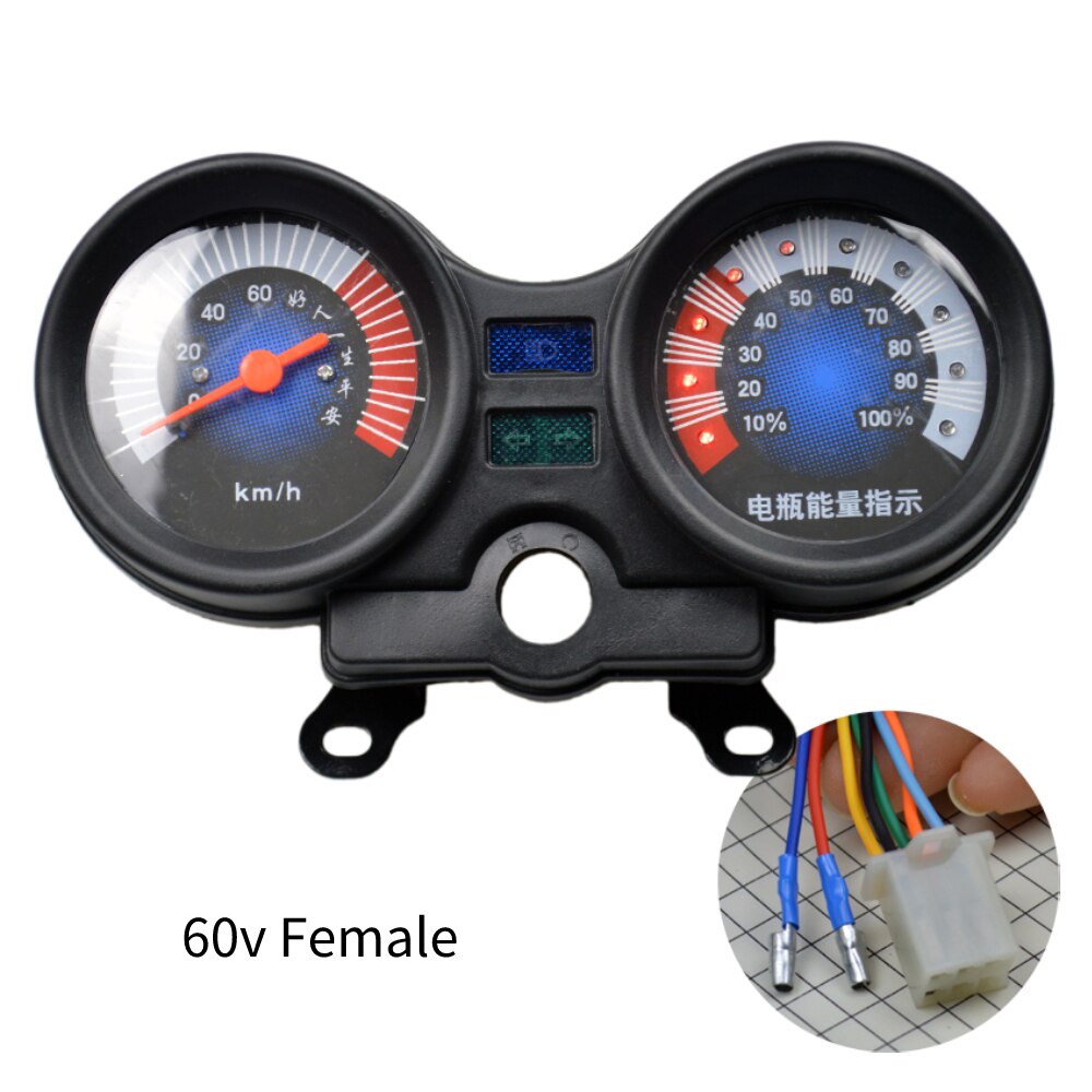 Universal Power Meter SpeedoMeter Dash Instrument Digital for Electric Tricycle Motorcycle Scooter: 60V Female