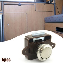 Door Cabinet Push button lock Furniture Kit 5pcs Catch Lock Latch Knob