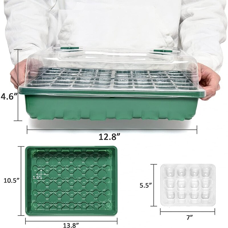 Best Seed Starter Tray Kit 5-Set Seed Starter Kit Seed Trays with Humidity Dome and Base Seed Germination Kit Seedling Tray