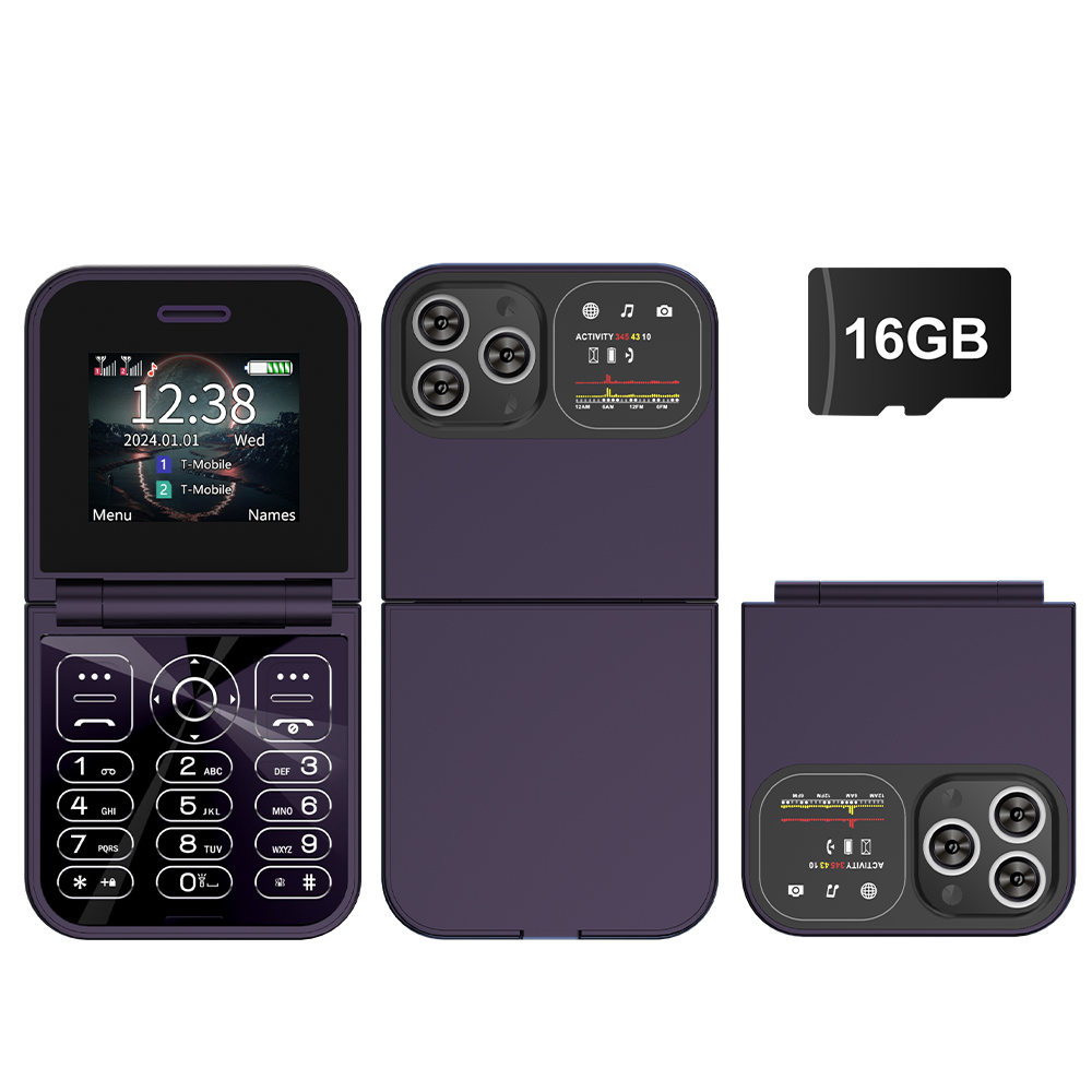 SERVO Classic Small Flip Teléfono móvil 2G Tarjeta SIM dual Lista negra Velocidad Dial Pantalla de 2,0" 180 ° Teléfonos móviles con botón plegable Nueva actualización: Rosa