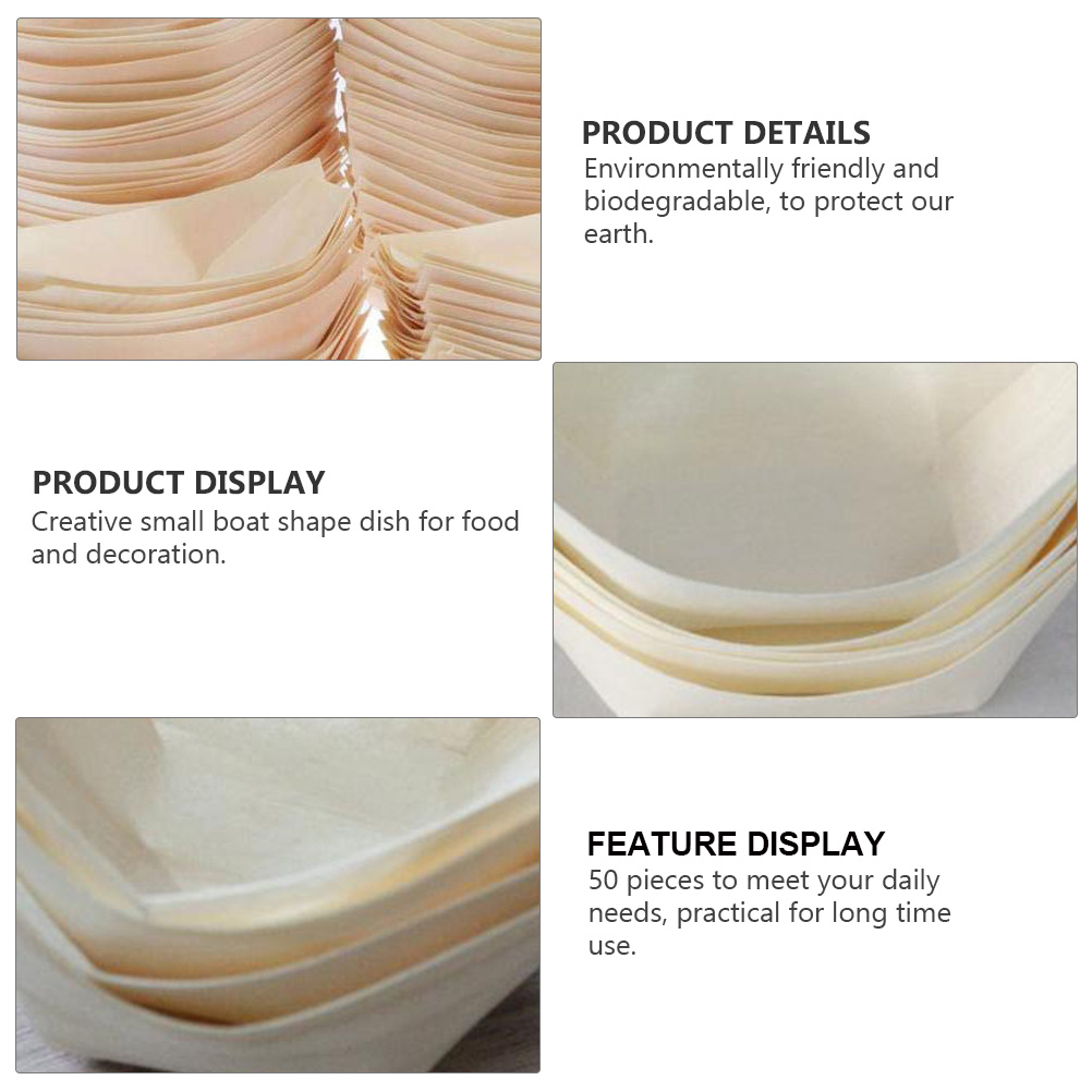 50pcs Wooden Bowl Snack Bowl Wood Snack Bowl Wooden Snack Bowl Food Container