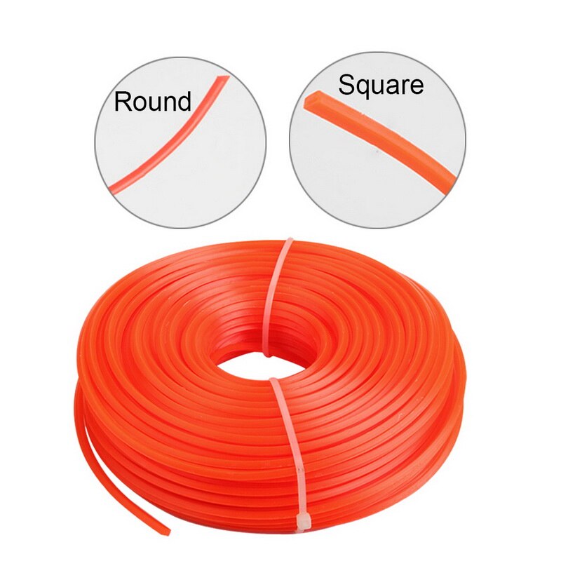 37-86m 2-4mm Round Square Nylon Trimmer Rope Fine Brush Cutter Head Strimmer Line Mowing Wire Lawn Mower Accessory