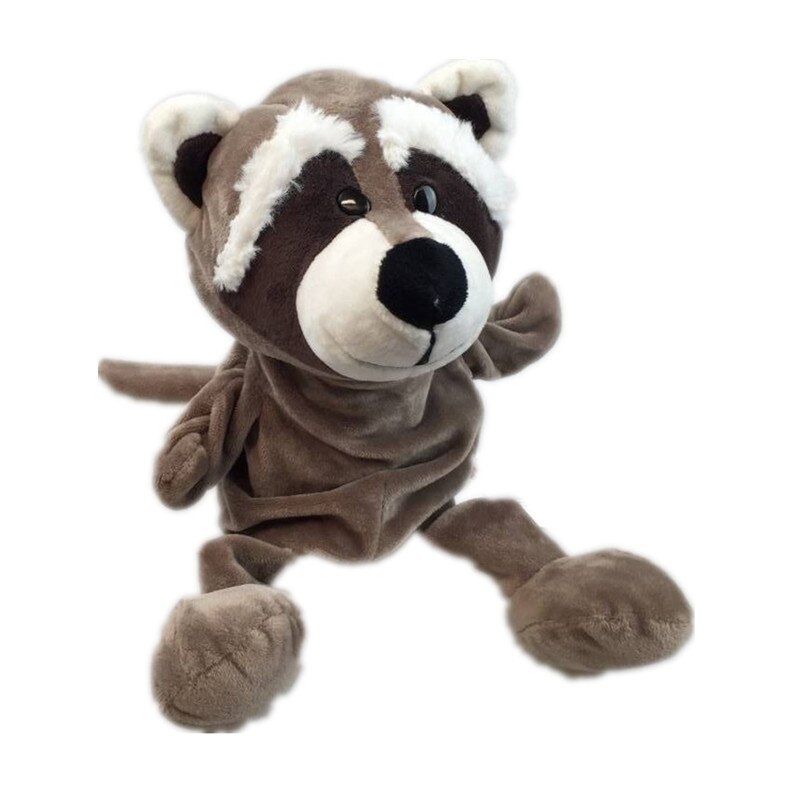 Nice Sexy Cute Cartoon Plush Daby Toy Nici Hippo Ladybug Wolf Giraffe Raccoon Crocodile Stereo Hand Puppet Daby Telling Story: raccoon