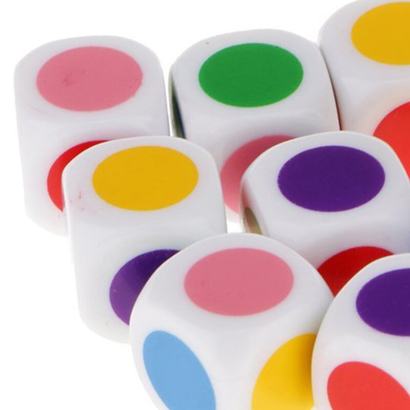 Juego de 10 Uds de dados DSGS para jugar con 6 colores para juegos de mesa para niños juegos de mesa juguetes educativos