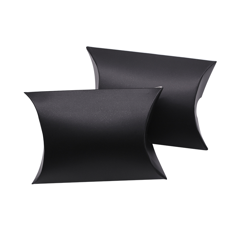 Caixa de presente de papel em forma de travesseiro, caixa para doces, acessórios de fornecimento, caixa de presente de decoração de festa de casamento, 20 peças: Black