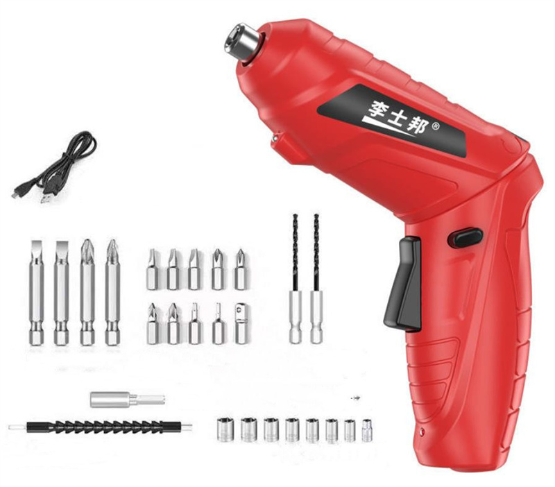 Multifunction Mini Electric Drill Home Electric Screw Driver Screwdriver Power Tool USB Charge Universal Wrench Maintain THE1203: red C
