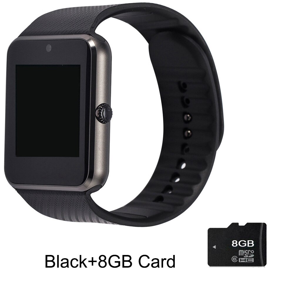 GT08 Bluetooth Intelligente Della Vigilanza Del Wristband SIM Carta di TF Del Telefono MP3 Smartwatch Per Apple iOS Android di SMS/chiamata di Promemoria Per Il Fitness macchina fotografica: BlackxCard