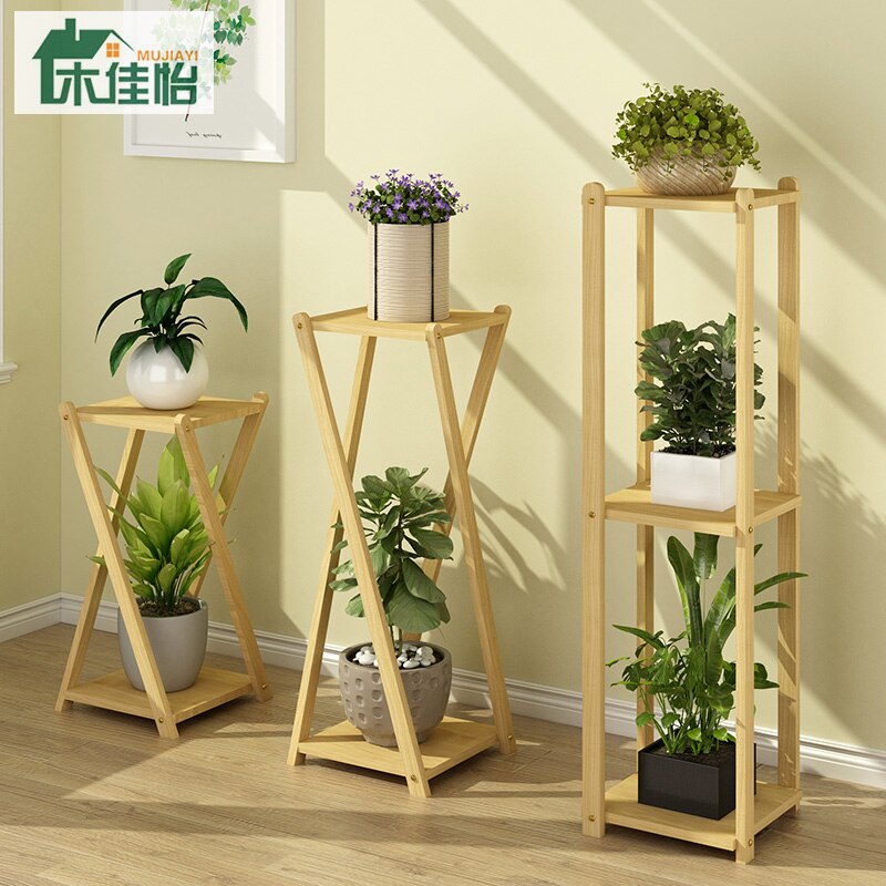 Estante de flores de madera maciza multi-piso especial de Interior para sala de estar piso balcón estante de almacenamiento marco colgante orquídea suelo de casa