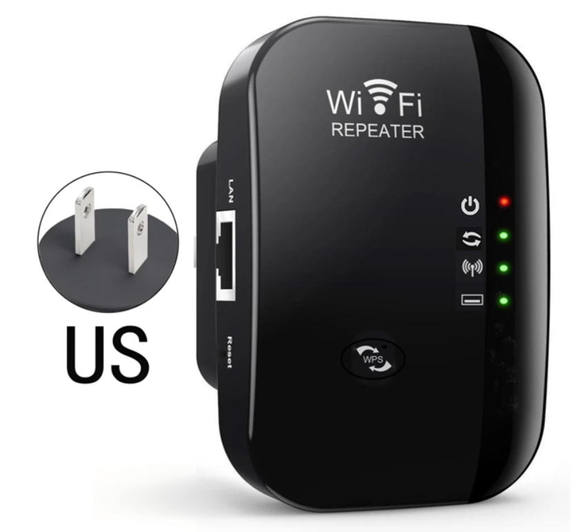 Wifi Repeater Wireless Signal Amplifier Extended Network Enhancer EU US Home Router 300m Thro: Yellow