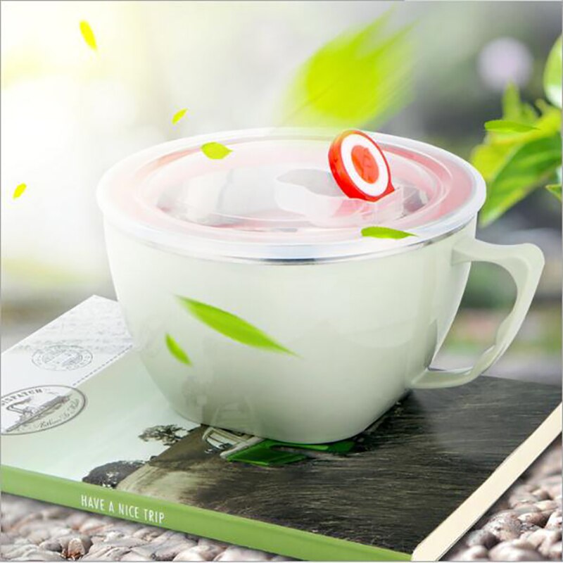 Oneup lunsjboks instant noodle bolle med lokk med lekkasjesikker rustfritt stål mat ris suppe bærbar container skole