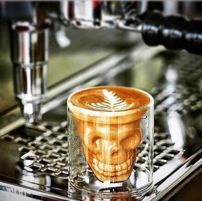 1/2/4/8 PC Skull Head Wind Glass Cup 25/75/150/250ML Double Wall Whiskey Beer Coffee Cup Espresso Wine Cups