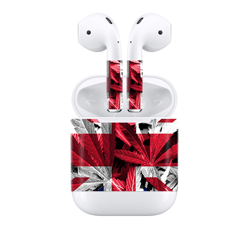 Cartoon Sticker For Apple Airpods 2 1 air pods airpod Skin Stickers Camouflage Skull Flower: TN-AirPods-0944
