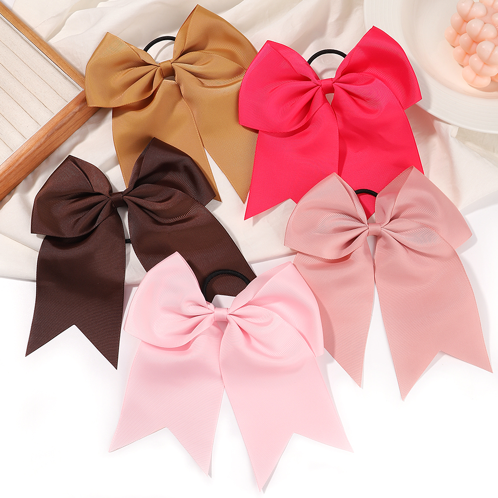 1 unidad de diademas con lazo grande de 6 pulgadas para niña, lazos elásticos para el cabello de Color sólido, cinta para el cabello con lazo, bandas de goma, decoración para la cabeza