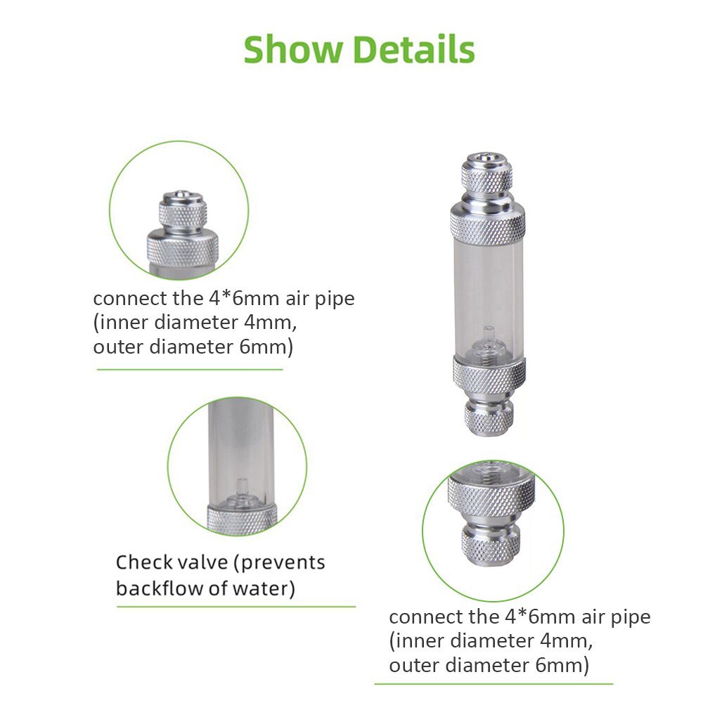 Aquarium CO2 Bubble Counter kit Naald Valve Aanpassing Terugslagklep Mini enkele kop voor Aquarium Aquarium CO2 Systeem