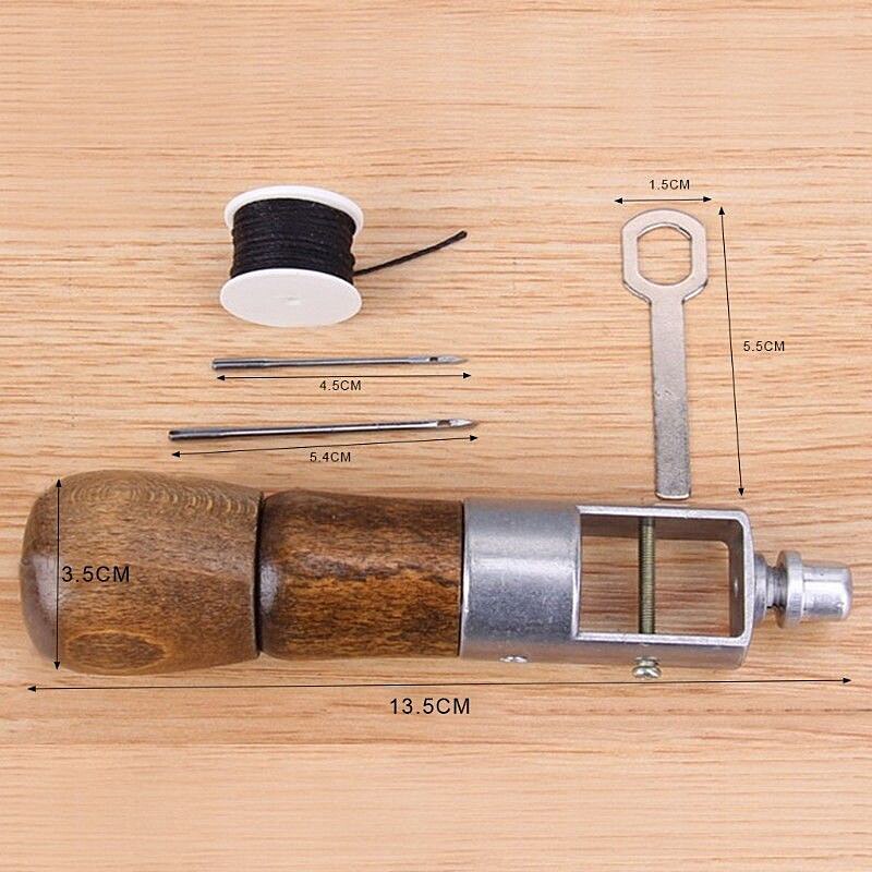 Herramienta de costura de cuero DIY, hilo encerado para costura a mano de cuero para artesanía de cuero, bordado de borde, correas de correa, herramienta para Zapatero
