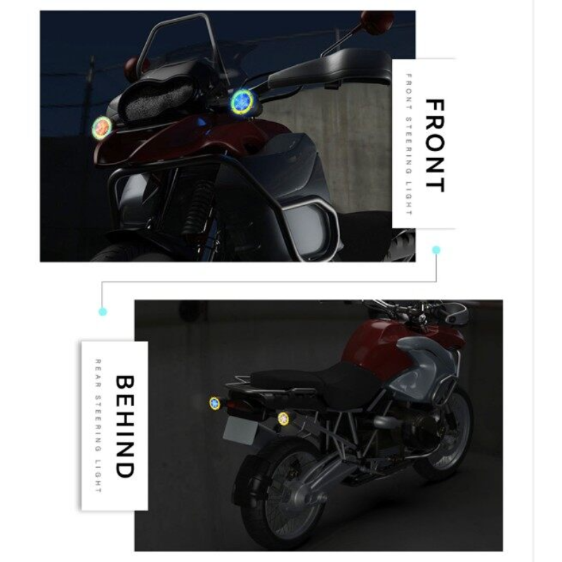 2Pcs Universal Motorcycle Drl Richtingaanwijzer Motorbike Led Indicator Dagrijverlichting Vloeiende Rem Strobe Flash DC12V