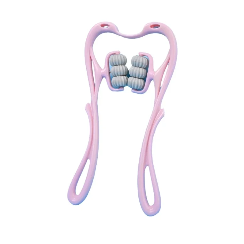 Rullo per massaggio cervicale a 6 ruote, manuale da ufficio, multifunzione, sollievo, schiena, vita, spalla, collo, clip, attrezzatura sportiva: Avorio