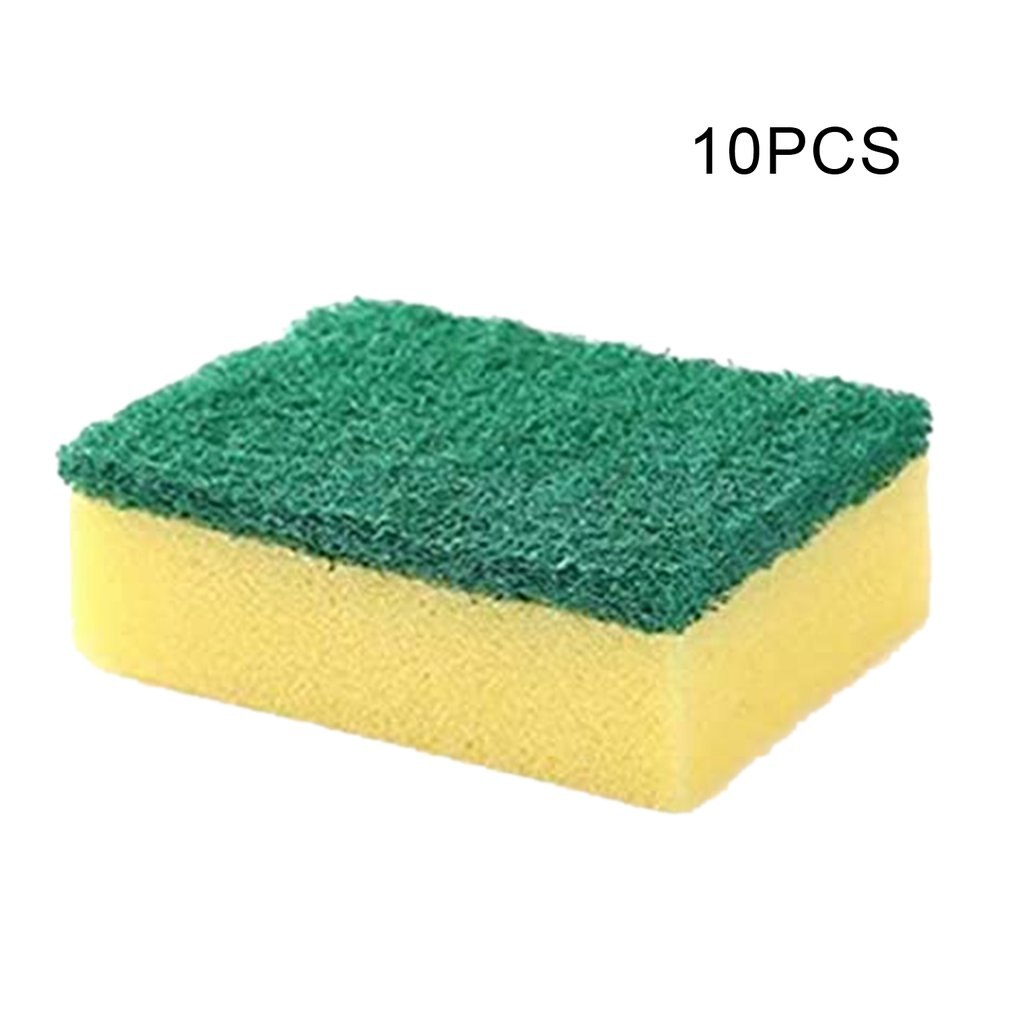 10 stuks reinigingsdoekjes, spons met hoge dichtheid, afwasmiddel en schoonmaakmiddel voor thuis, sterke waterabsorptie, dubbele werking: 10 cm 7 cm 3cm
