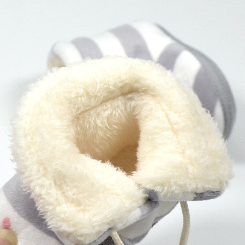 Zapatos de algodón para bebé, botas de nieve de terciopelo para bebé, zapatos antideslizantes para bebé, con cordones altos para 0 a 1 años