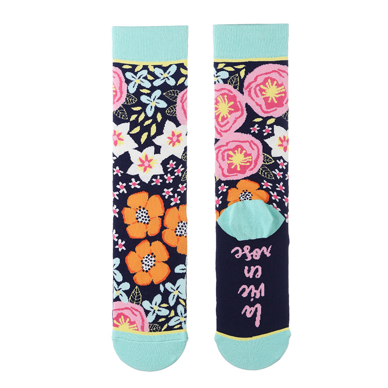 Söta damsockor tecknade djurmat fruktsockor kawaii roliga trendiga strumpor glada harajuku casual strumpor höst vårstrumpor