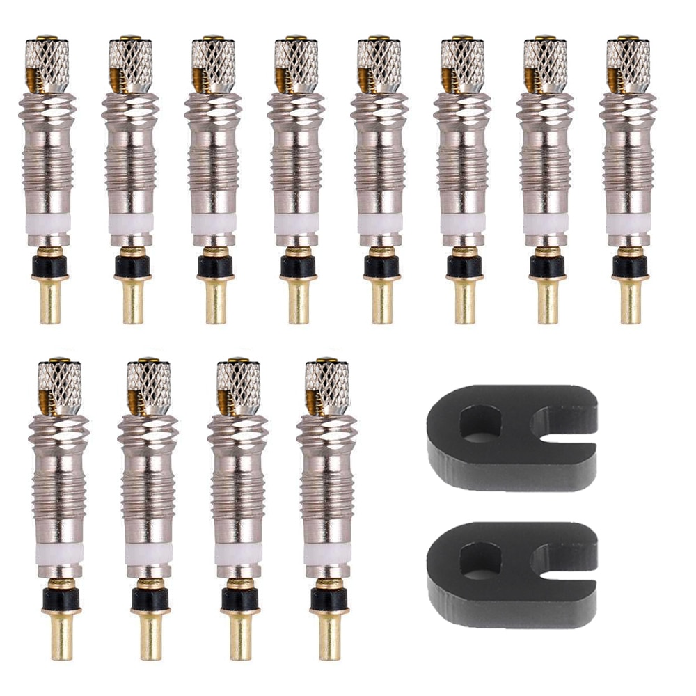 2/6/12PCS Presta Valve Brass Core W/ Optional Tool CNC-machined FV MTB Road Bike Tubes Repair Tire Service Parts