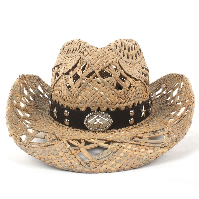 Straw Weave Western Cowboy Hat: KA