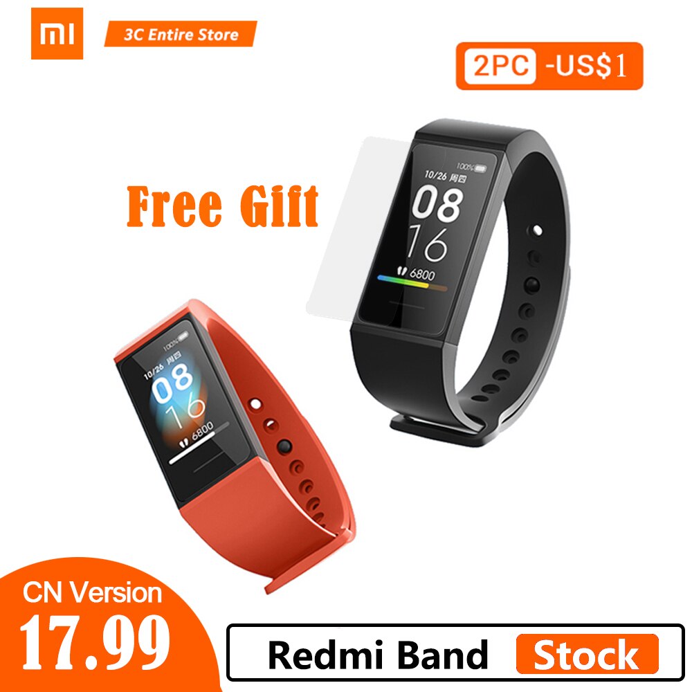 Xiaomi Redmi Band 4 Smart Heart Rate Fitness Sport Tracker Bluetooth 5.0 Waterproof Bracelet Touch Large Color Screen Wristband