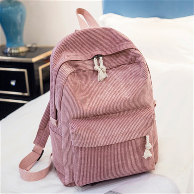 Vintage Toevallige Rugzak Vrouwen Reistas 2022 Mode Hoge Capaciteit Effen Kleur Vrouwen Rugzak Student Rits Schooltas: pink