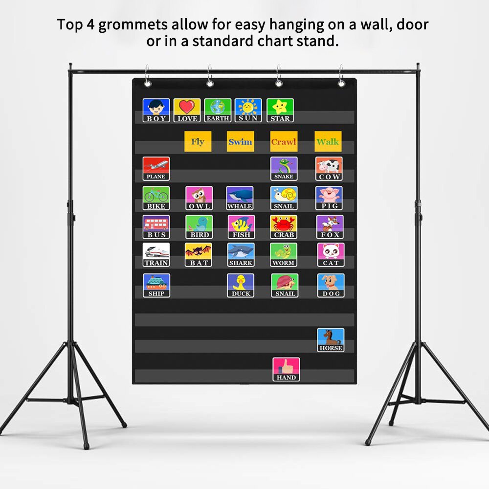 10 Giant Standard Insert Card Home Scheduling Easy Mounting Transparent Pocket Chart Classroom Teaching Learning Resources