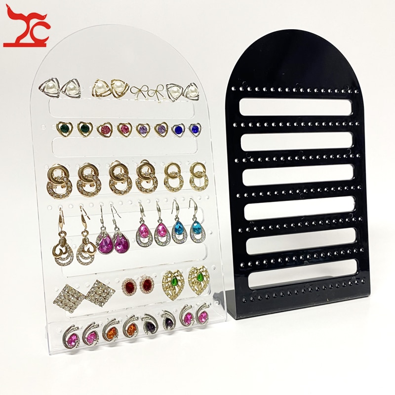 126 Holes Showcase Rack Jewelry Plastic Earring Board Holder Ear Studs Display Stand For joyeros organizador de joyas 2pcs/lot